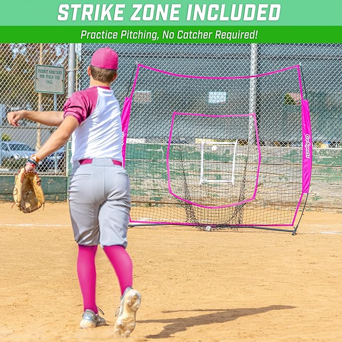 GoSportsGoSports Team Tone 7' x 7' Baseball & Softball Practice Hitting & Pitching Nets in Team Colors