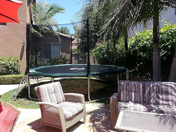 Happy Trampoline Round Trampolines 14 FT, 15 FT, 16 FT - ASTM Approved - Outdoor Gymnastic Trampolines for Adults and Kids with Net Enclosure