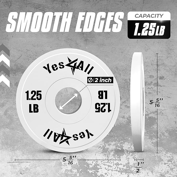 Yes4All Fractional Weight Plates Set, Available In Steel And Rubber, Set of 2/4/6 Plates in 1.25LB, 2.5LB, or 5LB Sizes, Micro Change Plates for Dumbbell and Olympic Barbell Weightlifting