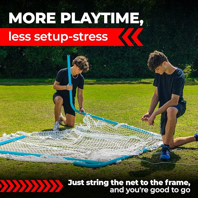 Velocity - Lacrosse Goal - Portable Steel Frame with Black Net, Perfect for Youth and Adult Training, Backyard Design