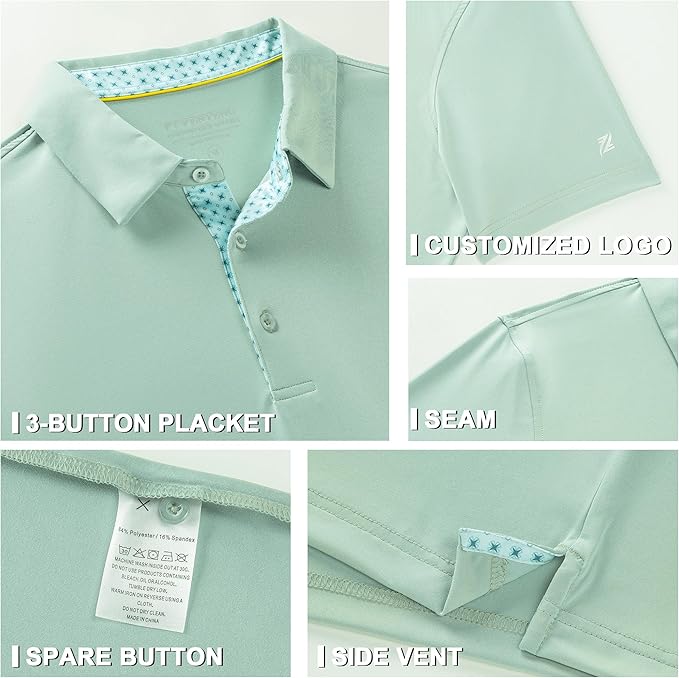 Mens Polo Shirts Short Casual Solid Stylish Dry Fit Performance Designed Collared Golf Polo Shirts for Men