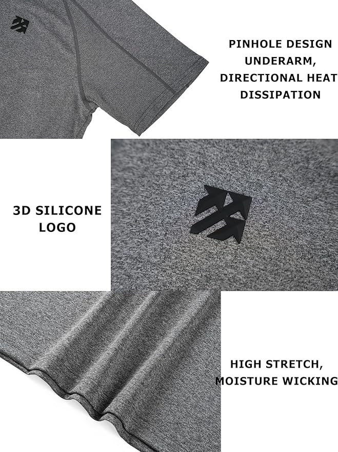 Moisture Wicking Quick Dry Soft Pickleball Workout Hiking Camping Running Shirts for Men Outdoor Sports