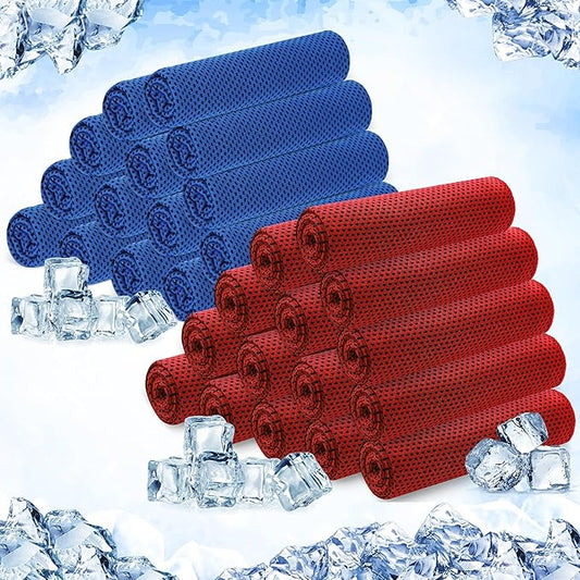 Hosuly 30 Pack Cooling Towels, 40"x12" Ice Breathable Soft Chilly Sweat Rag Microfiber Workout Rags for Gym Cooling Towels for Neck and Face for Yoga Golf Sport Running