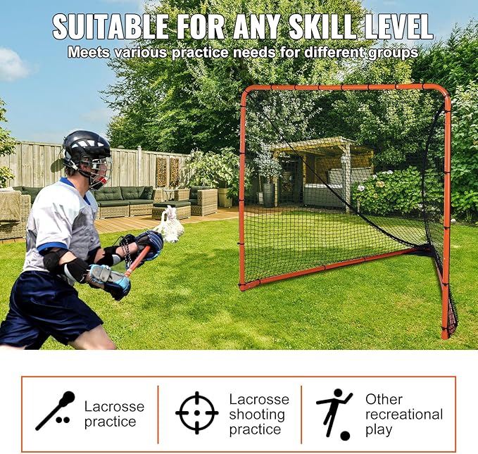 VEVOR Portable Lacrosse Goal - Complete Training Accessory Set with Extended Coverage for Youth and Adults