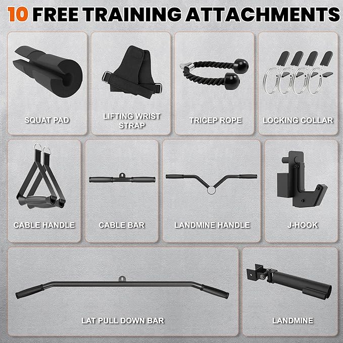 Wall Mounted Power Rack – 1600LB Capacity Compact Commercial Home Gym with Dual Cable Crossover, LAT Pulldown, Multi-Grip Pull-Up Bar & Landmine Attachment for Small Spaces, P67 Striker Red