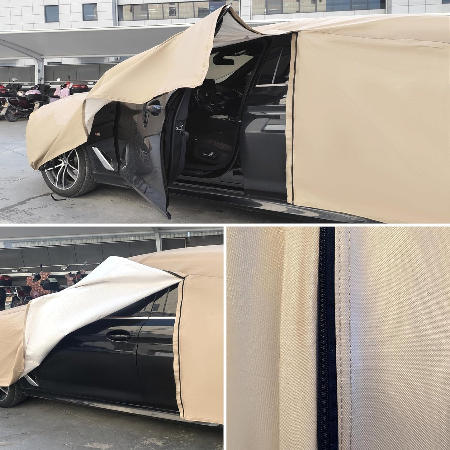 Heavy Duty Outdoor Car Cover Compatible with Chevrolet Tahoe,Windproof All Weather Waterproof Sun Rain UV Dust Snow Protection Outdoor Car Covers