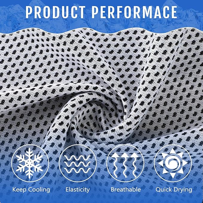 Hosuly 30 Pack Cooling Towels, 40"x12" Ice Breathable Soft Chilly Sweat Rag Microfiber Workout Rags for Gym Cooling Towels for Neck and Face for Yoga Golf Sport Running