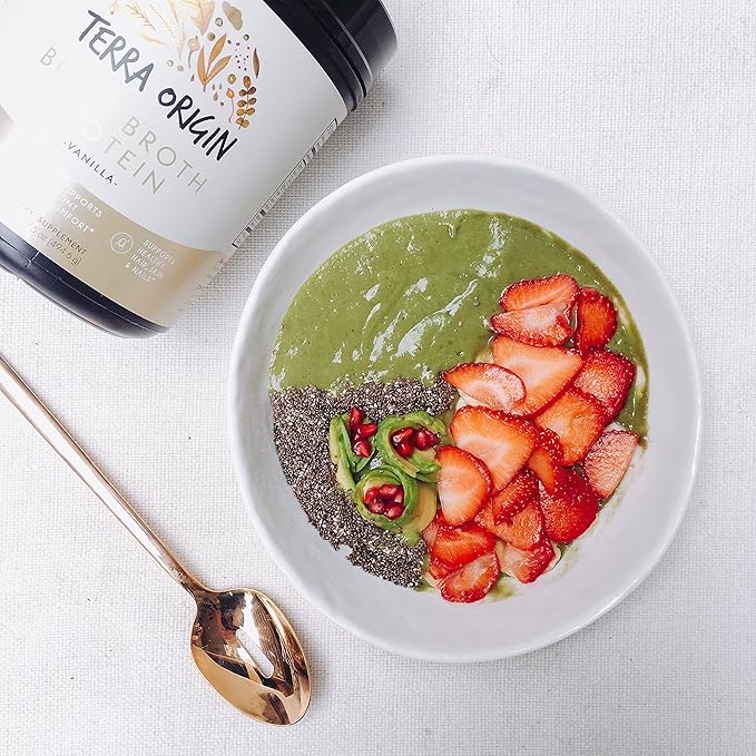 TERRA ORIGIN Collagen Peptides Powder | Bone Broth Hydrolized Collagen Type I and III Protein Supplement | for Women and Men Hair, Skin, Nail and Joint Support | Chocolate (20 Servings)